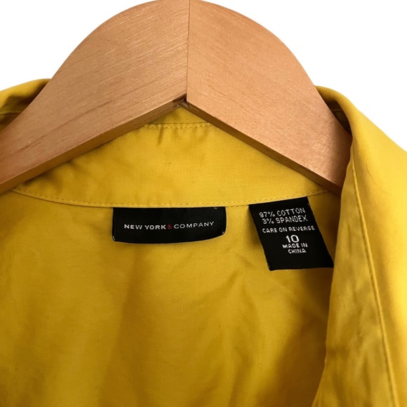 New York & Company Size 10 Yellow Cargo Dress - Picture 4 of 5